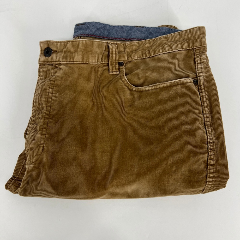 LL Bean Standard Fit Corduroy Pants Mens 44x29 Brown Stretch 502837 - Picture 2 of 8